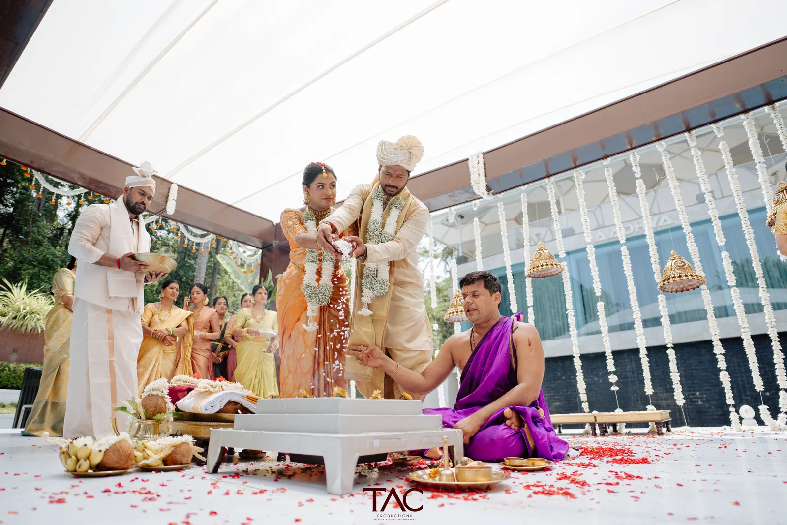 Open-sky mandap at a Karnataka wedding venue, considered by TAC Productions